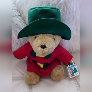 Vintage Paddington Bear Teddy Christmas Holiday 16" Plush  Ornament Sears 1997